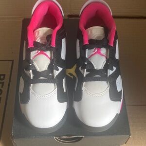 Jordan Kids Sneakers in Black, White, and Pink